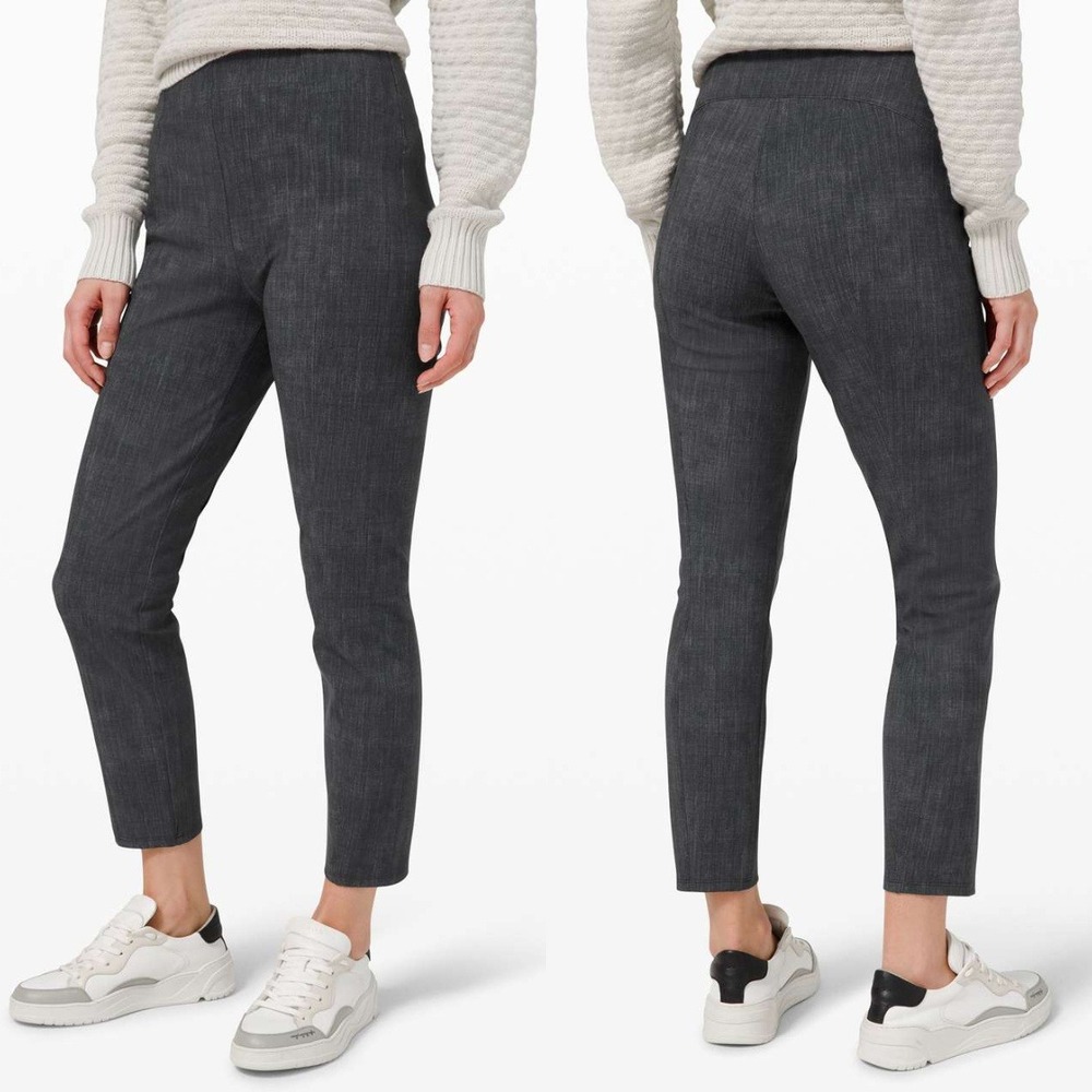 Lululemon Here to There High Rise Crop Crosshatch Texture Black Multi / Black
